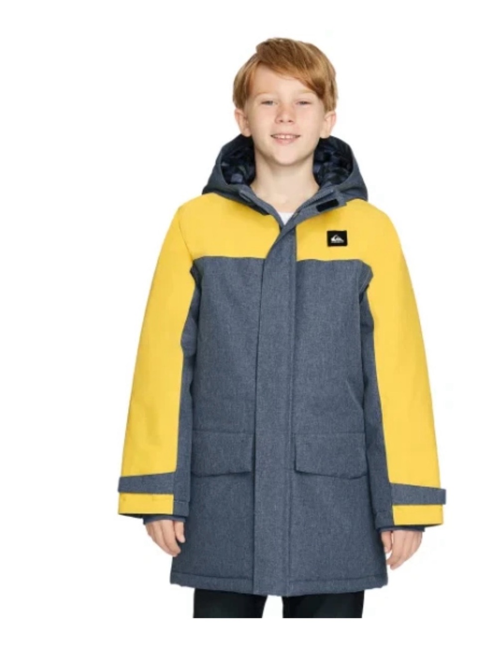 Quiksilver Kids Hooded Raincoat in Yellow and Gray size 14-16